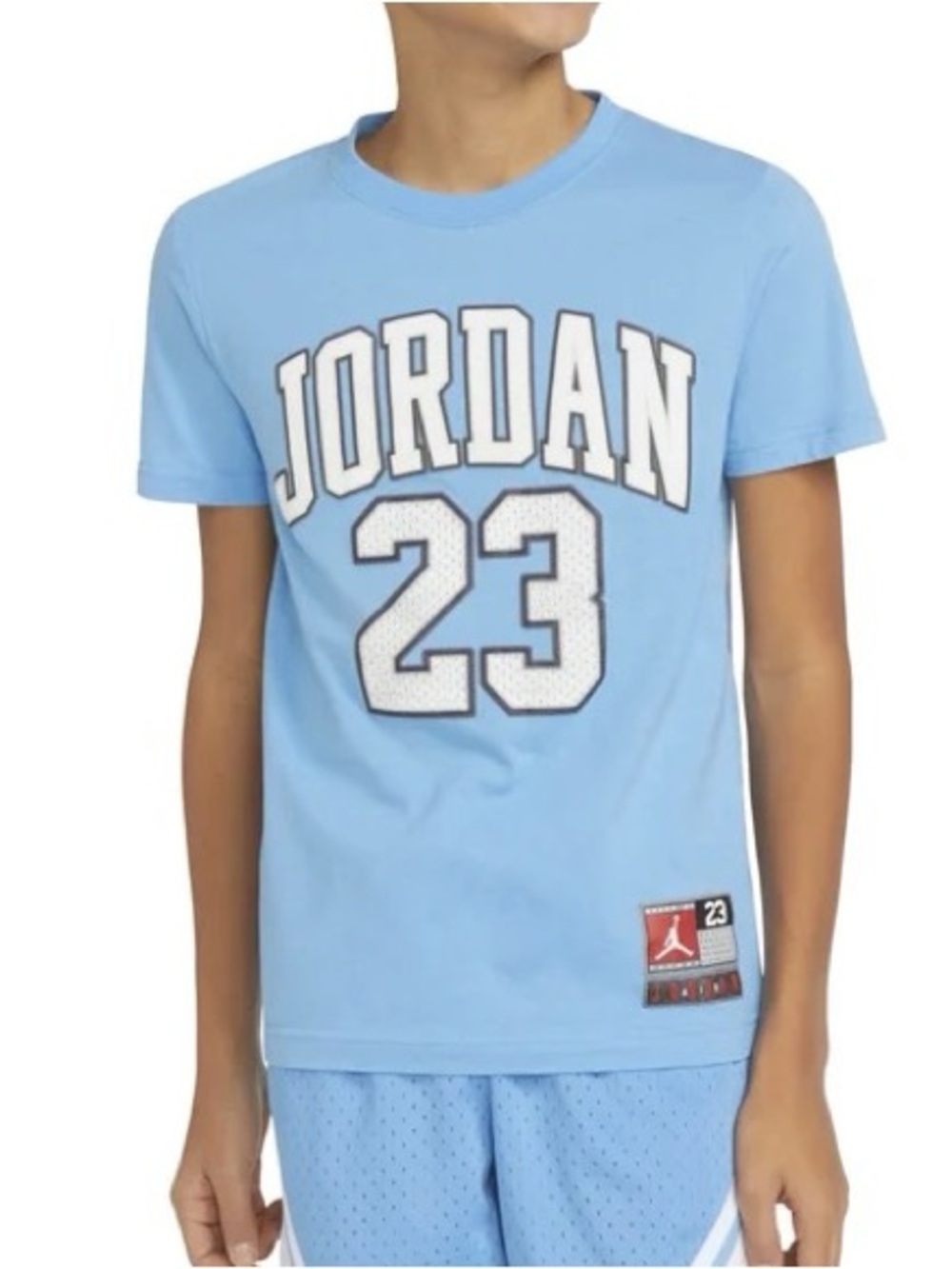 Nike Air Jordan Jersey T Shirt Jordan #23 Carolina Blue Youth XL (13-15)